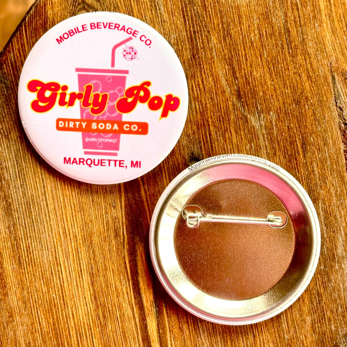 Custom Round 2.25" Pinned Back Button