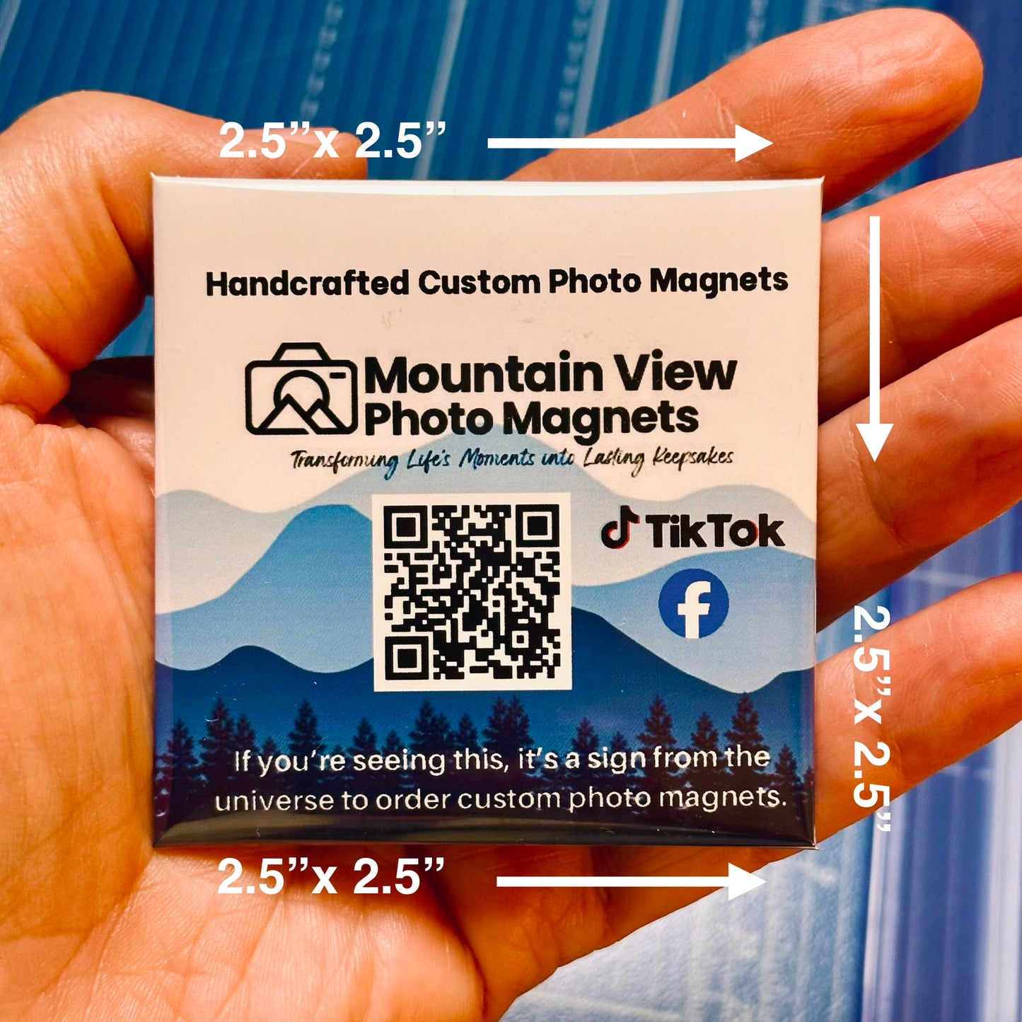 Custom Square Photo Magnets 2.5"x2.5" (63.5x63.5mm)